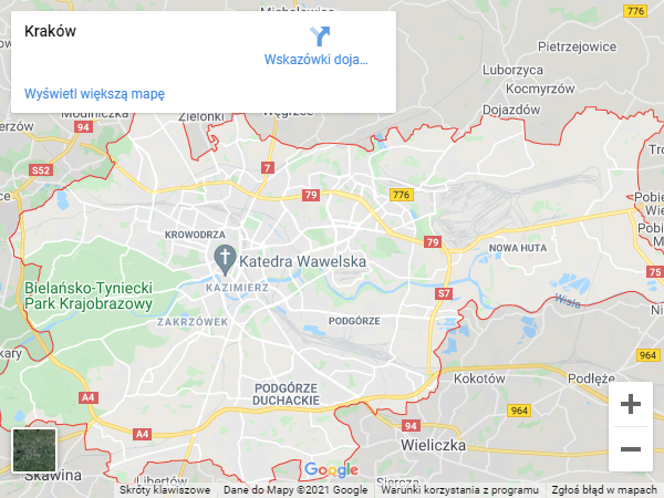 mapa krakowa strony krakow