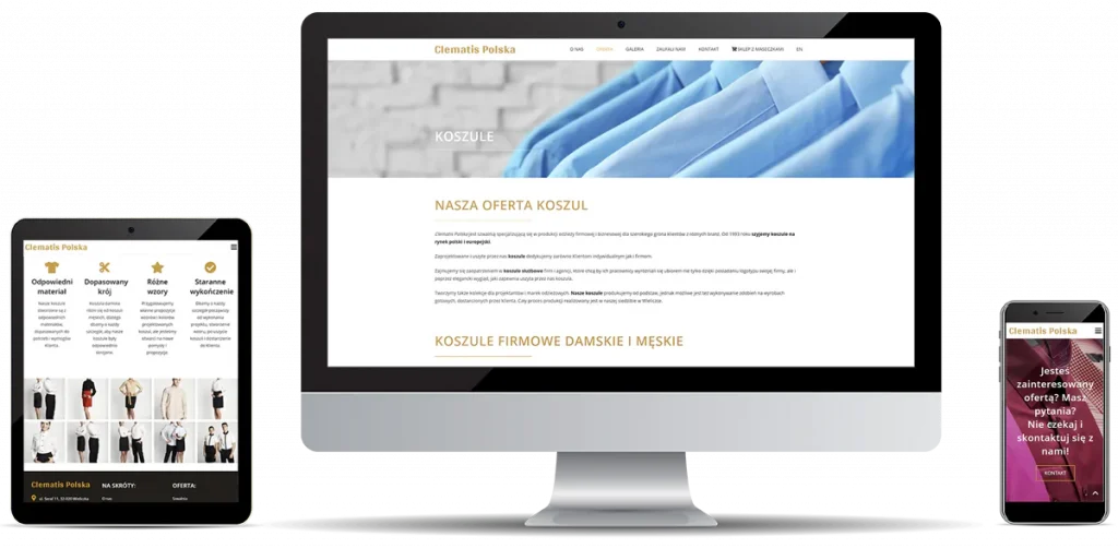 realizacja landing page clematis