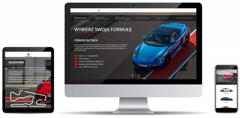 realizacja landing page porsche krakow
